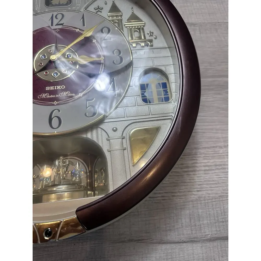 Seiko Melodies in Motion Wall Clock QXM565BRH Swarovski Crystals 24 Melodies